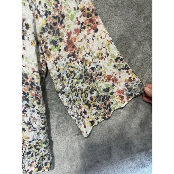 3/$20 Hope &Harlow Floral Lightweight Blouse Size SMALL 3/4 Sleeve Boho Feminine - Picture 2 of 7